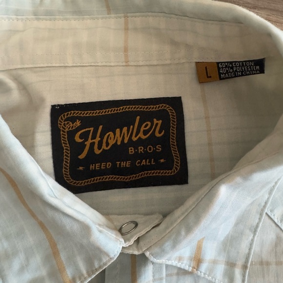 Howler Brothers H Bar B Snapshirt Roberts Plaid Cloud Blue •size: LARGE• - Picture 4 of 6